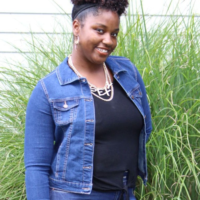 PLUS SIZE | SHE GIRL DENIM JACKET - spazz26