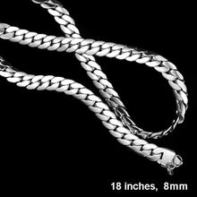 Load image into Gallery viewer, 18 INCH, 8MM STAINLESS STEEL METAL CHAIN NECKLACE

