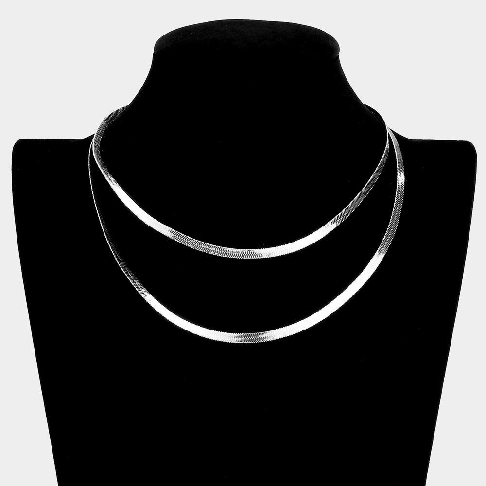 2PCS - BRASS METAL CHAIN NECKLACES