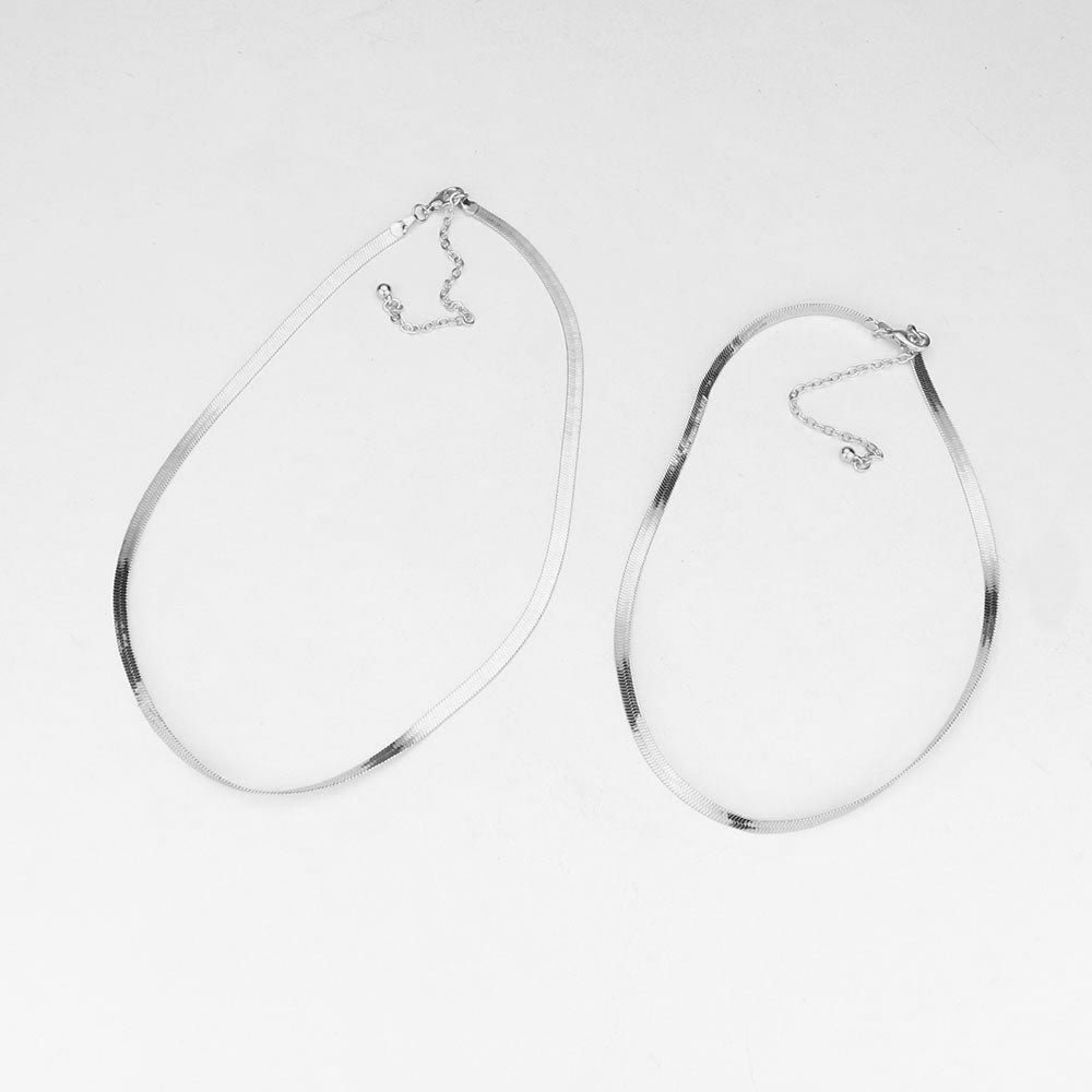 2PCS - BRASS METAL CHAIN NECKLACES