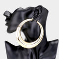 METAL HOOP PIN CATCH EARRINGS