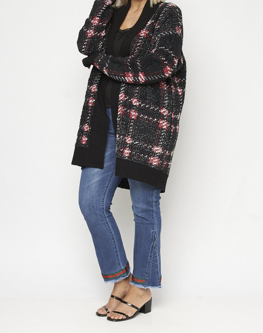 PLUS SIZE | LONG SLEEVE OPEN FRONT THICK KNIT SWEATER CARDIGAN - spazz26
