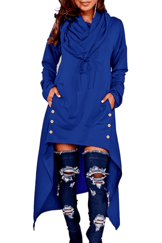 PLUS SIZE | FLY GIRL  Asymmetric Hem Hooded Dress Top - spazz26